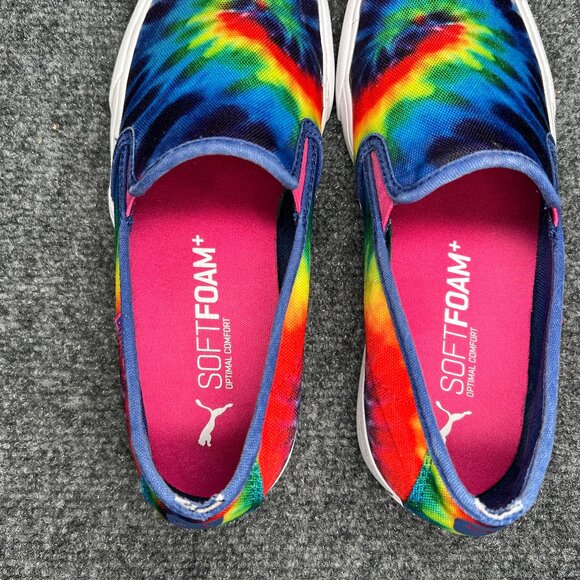 Puma Tie Dye Sneakers Women's Size 7.5 Colorful Slip On Comfort Athletic Shoes - Picture 9 of 13